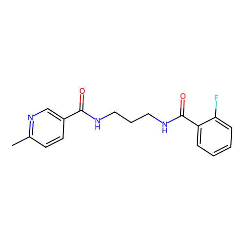N-{3-[(2-fluorobenzoyl)amino]propyl}-6-methylnicotinamide structure