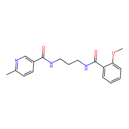 N-{3-[(2-methoxybenzoyl)amino]propyl}-6-methylnicotinamide structure