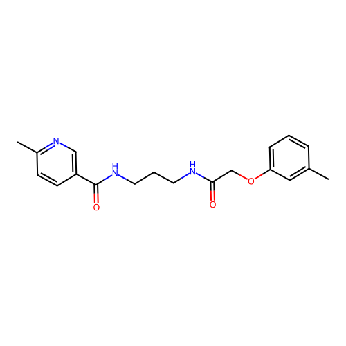 6-methyl-N-(3-{[(3-methylphenoxy)acetyl]amino}propyl)nicotinamide structure