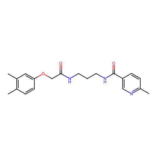 N-(3-{[(3,4-dimethylphenoxy)acetyl]amino}propyl)-6-methylnicotinamide structure