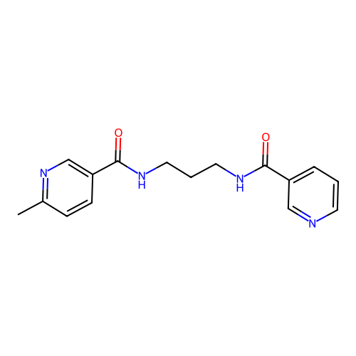 6-methyl-N-{3-[(3-pyridinylcarbonyl)amino]propyl}nicotinamide structure