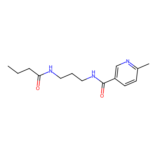 N-[3-(butanoylamino)propyl]-6-methylpyridine-3-carboxamide structure