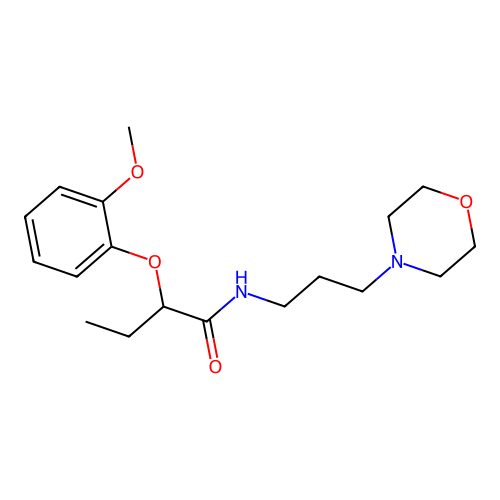 2-(2-methoxyphenoxy)-N-[3-(morpholin-4-yl)propyl]butanamide structure