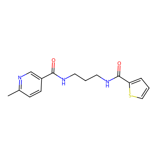 6-methyl-N-{3-[(2-thienylcarbonyl)amino]propyl}nicotinamide structure