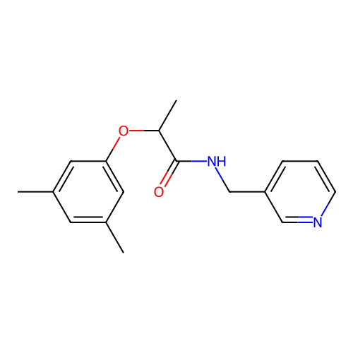 2-(3,5-dimethylphenoxy)-N-(pyridin-3-ylmethyl)propanamide structure