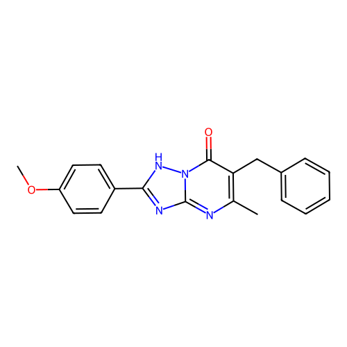 6-benzyl-2-(4-methoxyphenyl)-5-methyl[1,2,4]triazolo[1,5-a]pyrimidin-7(4H)-one structure