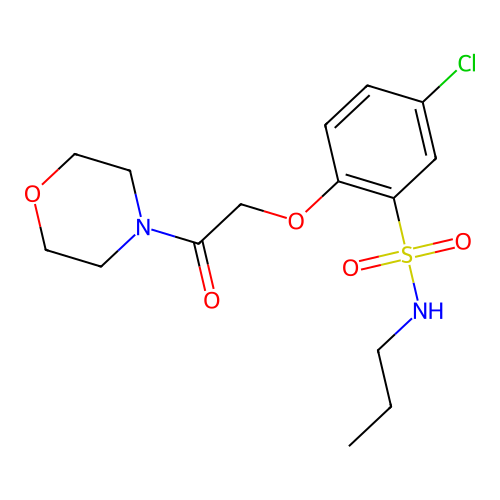 5-chloro-2-(2-morpholin-4-yl-2-oxoethoxy)-N-propylbenzenesulfonamide structure