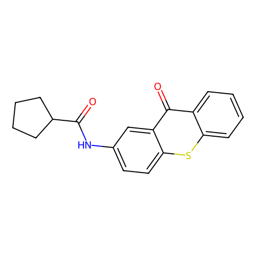 N-(9-oxo-9H-thioxanthen-2-yl)cyclopentanecarboxamide structure