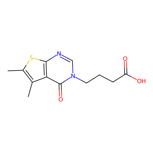 4-(5,6-dimethyl-4-oxothieno[2,3-d]pyrimidin-3(4H)-yl)butanoic acid structure