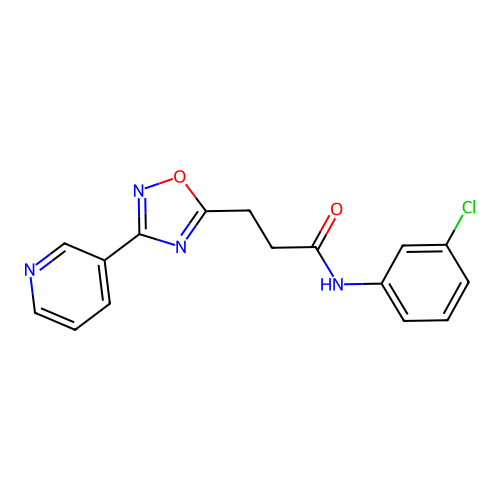N-(3-chlorophenyl)-3-(3-pyridin-3-yl-1,2,4-oxadiazol-5-yl)propanamide structure