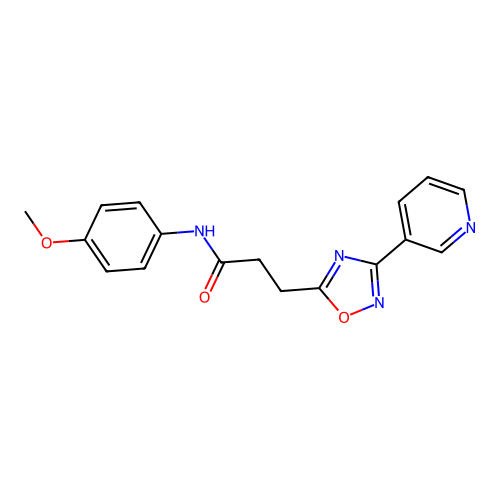 N-(4-methoxyphenyl)-3-(3-pyridin-3-yl-1,2,4-oxadiazol-5-yl)propanamide structure