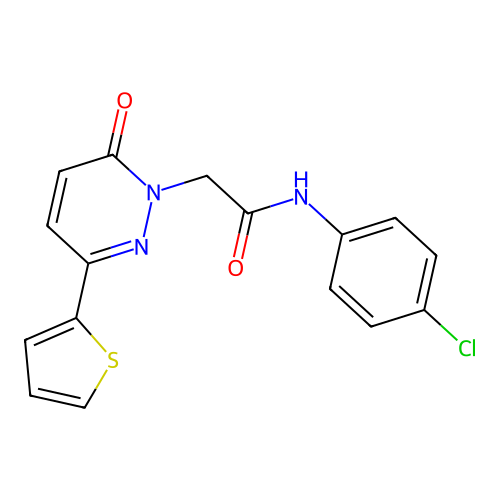N-(4-chlorophenyl)-2-(6-oxo-3-(thiophen-2-yl)pyridazin-1(6H)-yl)acetamide structure
