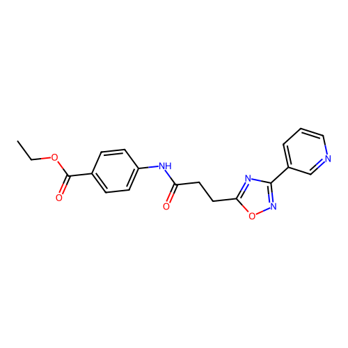 Ethyl 4-[3-(3-pyridin-3-yl-1,2,4-oxadiazol-5-yl)propanoylamino]benzoate structure