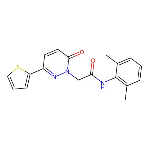N-(2,6-dimethylphenyl)-2-(6-oxo-3-thiophen-2-ylpyridazin-1-yl)acetamide structure