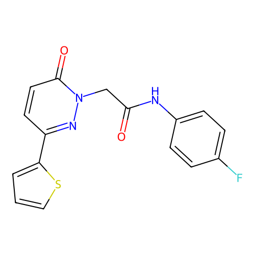 N-(4-fluorophenyl)-2-(6-oxo-3-(thiophen-2-yl)pyridazin-1(6H)-yl)acetamide structure