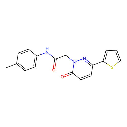 N-(4-methylphenyl)-2-(6-oxo-3-thiophen-2-ylpyridazin-1-yl)acetamide structure