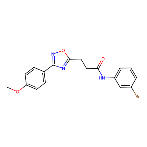 N-(3-bromophenyl)-3-[3-(4-methoxyphenyl)-1,2,4-oxadiazol-5-yl]propanamide structure