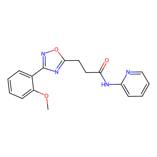 3-[3-(2-methoxyphenyl)-1,2,4-oxadiazol-5-yl]-N-(pyridin-2-yl)propanamide structure