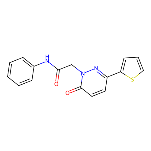 2-(6-oxo-3-(thiophen-2-yl)pyridazin-1(6H)-yl)-N-phenylacetamide structure