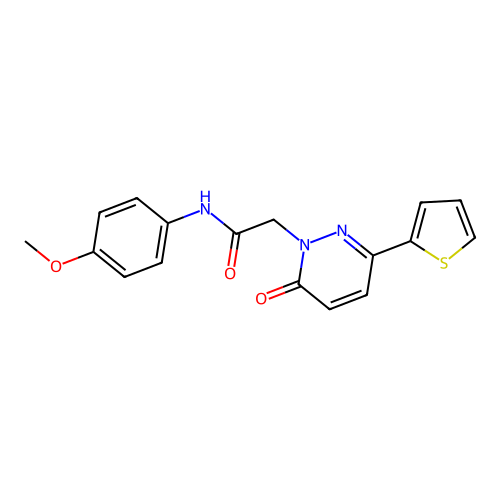 N-(4-methoxyphenyl)-2-(6-oxo-3-(thiophen-2-yl)pyridazin-1(6H)-yl)acetamide structure