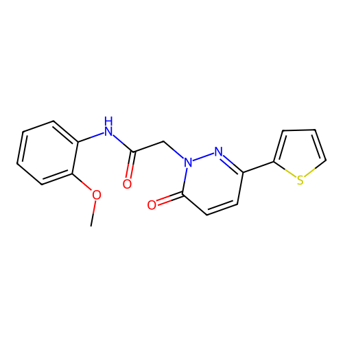 N-(2-methoxyphenyl)-2-(6-oxo-3-(thiophen-2-yl)pyridazin-1(6H)-yl)acetamide structure