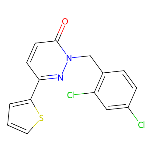 2-(2,4-dichlorobenzyl)-6-(thiophen-2-yl)pyridazin-3(2H)-one structure