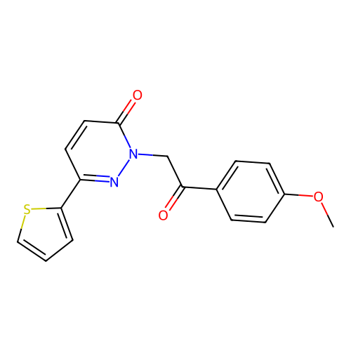 2-[2-(4-methoxyphenyl)-2-oxoethyl]-6-(thiophen-2-yl)pyridazin-3(2H)-one structure