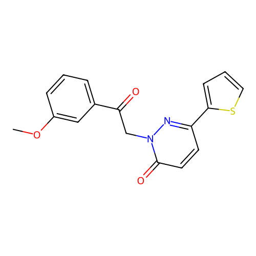 2-[2-(3-Methoxyphenyl)-2-oxoethyl]-6-thiophen-2-ylpyridazin-3-one structure