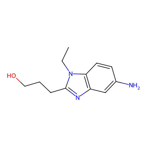 3-(5-Amino-1-ethyl-1H-benzoimidazol-2-yl)-propan-1-ol structure
