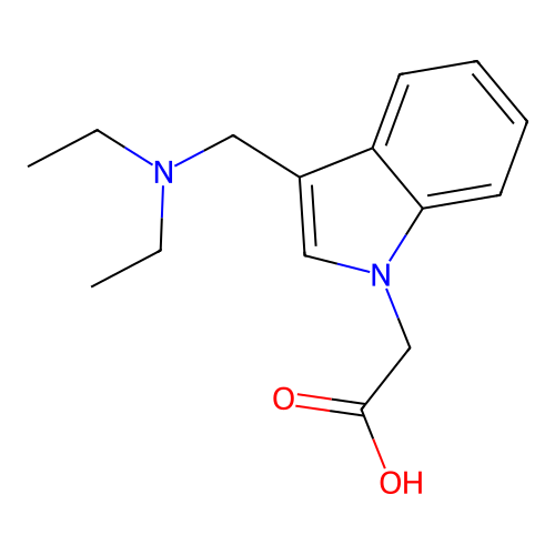 (3-Diethylaminomethyl-indol-1-yl)-acetic acid structure