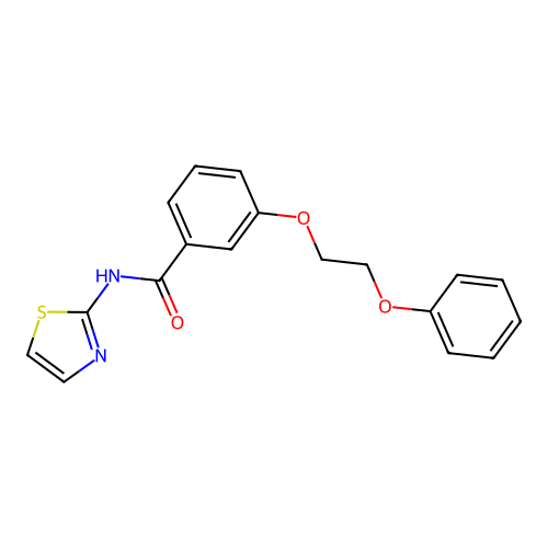 3-(2-phenoxyethoxy)-N-(1,3-thiazol-2-yl)benzamide structure