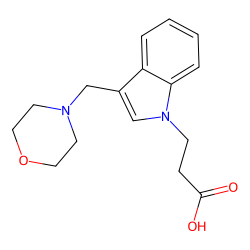 3-(3-Morpholin-4-ylmethyl-indol-1-yl)-propionic acid structure