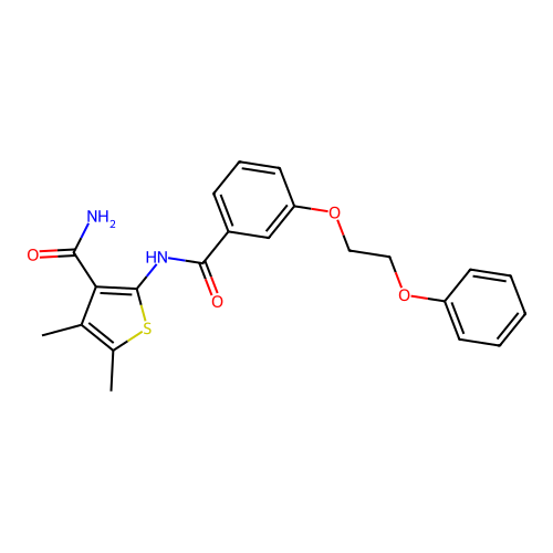 4,5-Dimethyl-2-{[3-(2-phenoxyethoxy)benzoyl]amino}-3-thiophenecarboxamide structure