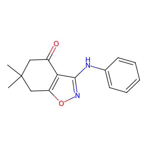6,6-dimethyl-3-(phenylamino)-6,7-dihydro-1,2-benzoxazol-4(5H)-one structure