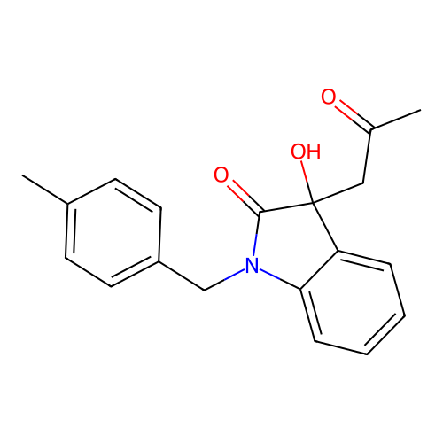 3-Hydroxy-1-(4-methylbenzyl)-3-(2-oxopropyl)indolin-2-one structure