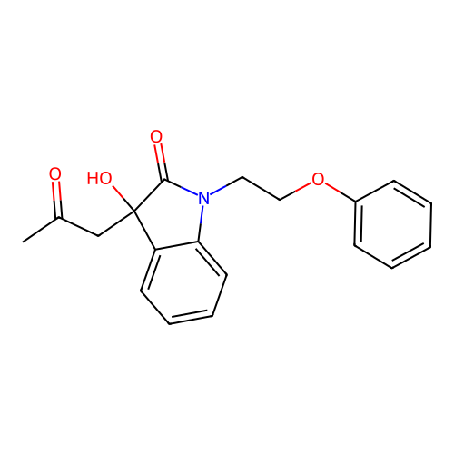 3-Hydroxy-3-(2-oxopropyl)-1-(2-phenoxyethyl)indolin-2-one structure