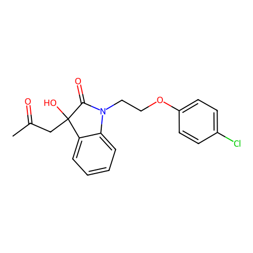 1-(2-(4-Chlorophenoxy)ethyl)-3-hydroxy-3-(2-oxopropyl)indolin-2-one structure