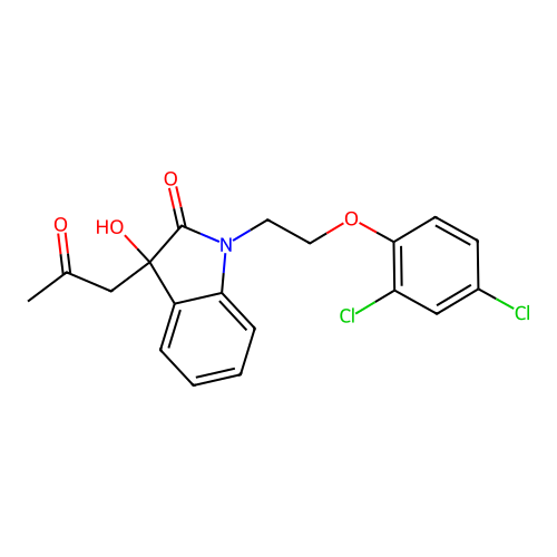 1-(2-(2,4-Dichlorophenoxy)ethyl)-3-hydroxy-3-(2-oxopropyl)indolin-2-one structure