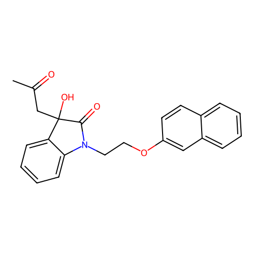 3-Hydroxy-1-(2-(naphthalen-2-yloxy)ethyl)-3-(2-oxopropyl)indolin-2-one structure