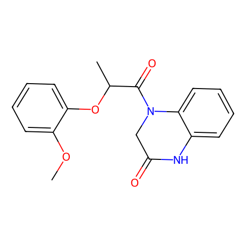 4-[2-(2-Methoxyphenoxy)propanoyl]-1,3-dihydroquinoxalin-2-one structure