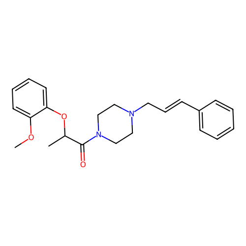 2-(2-methoxyphenoxy)-1-[4-[(E)-3-phenylprop-2-enyl]piperazin-1-yl]propan-1-one structure