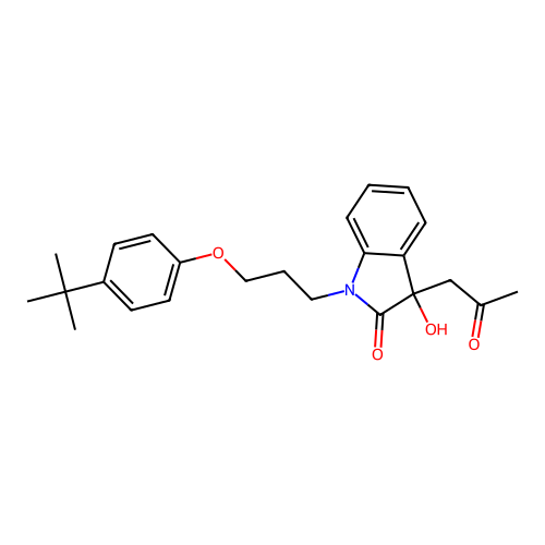 1-[3-(4-Tert-butylphenoxy)propyl]-3-hydroxy-3-(2-oxopropyl)indol-2-one structure