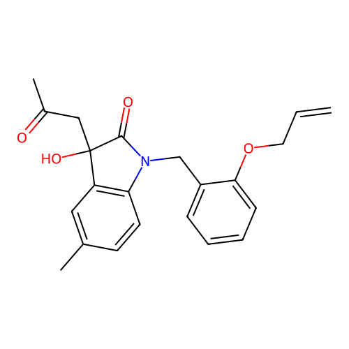 1-(2-(Allyloxy)benzyl)-3-hydroxy-5-methyl-3-(2-oxopropyl)indolin-2-one structure