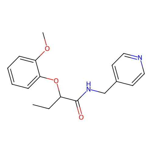 2-(2-methoxyphenoxy)-N-(pyridin-4-ylmethyl)butanamide structure