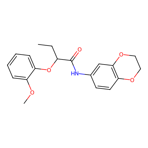 N-(2,3-dihydro-1,4-benzodioxin-6-yl)-2-(2-methoxyphenoxy)butanamide structure