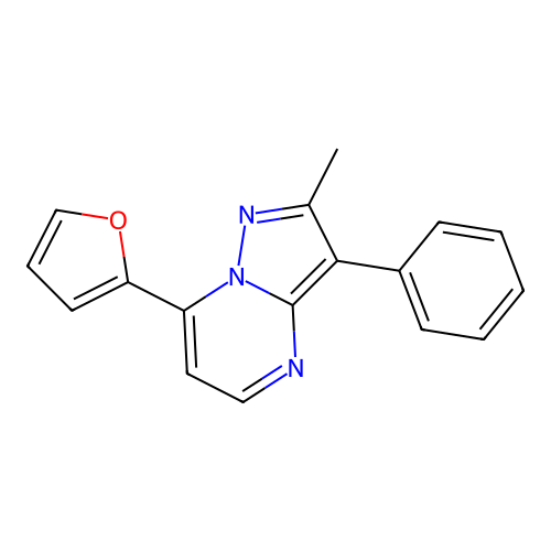 7-(Furan-2-yl)-2-methyl-3-phenylpyrazolo[1,5-a]pyrimidine structure