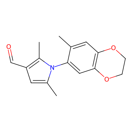 2,5-Dimethyl-1-(7-methyl-2,3-dihydro-1,4-benzodioxin-6-yl)pyrrole-3-carbaldehyde structure