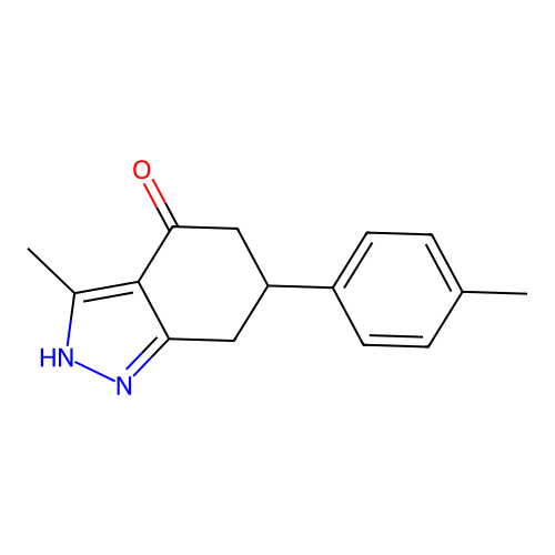 3-methyl-6-(4-methylphenyl)-1,5,6,7-tetrahydro-4H-indazol-4-one structure