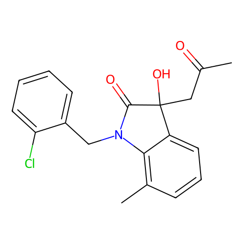 1-(2-Chlorobenzyl)-3-hydroxy-7-methyl-3-(2-oxopropyl)indolin-2-one structure