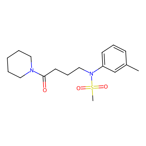 N-(3-methylphenyl)-N-(4-oxo-4-piperidin-1-ylbutyl)methanesulfonamide structure